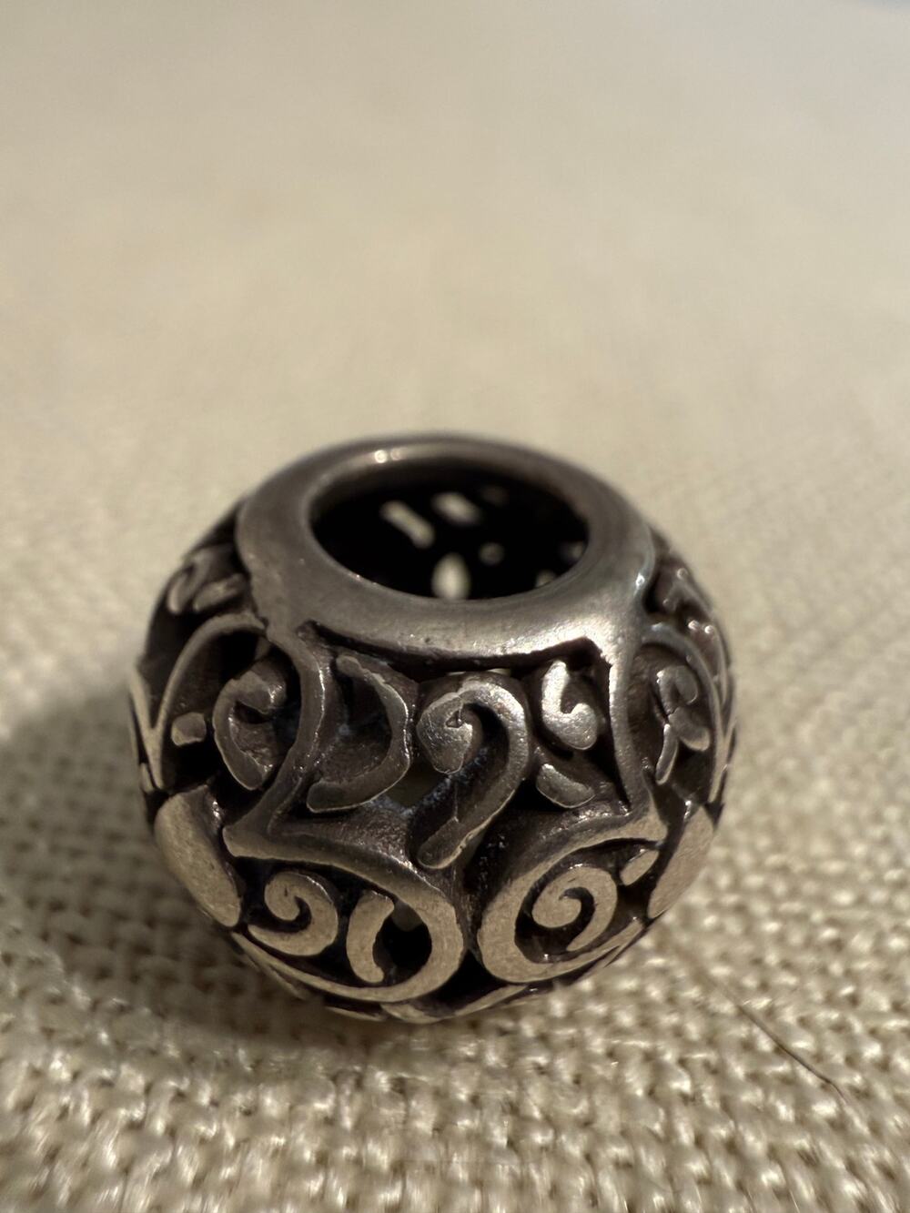 Unsigned Brighton Style Black Enamel Bracelet Charm